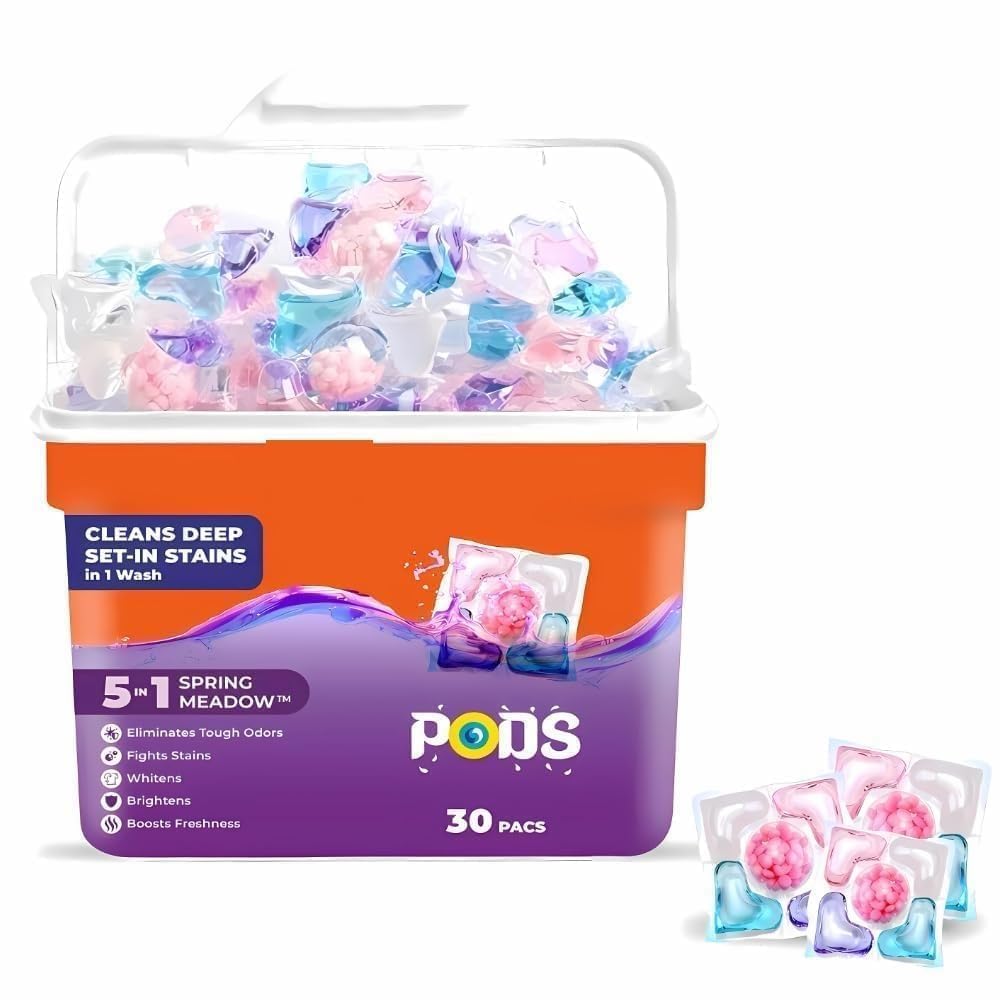 Laundry Pods – All-in-1 Stain Removal, Brightening, Softening & Fresh Aroma | Pack Of 30 Pcs