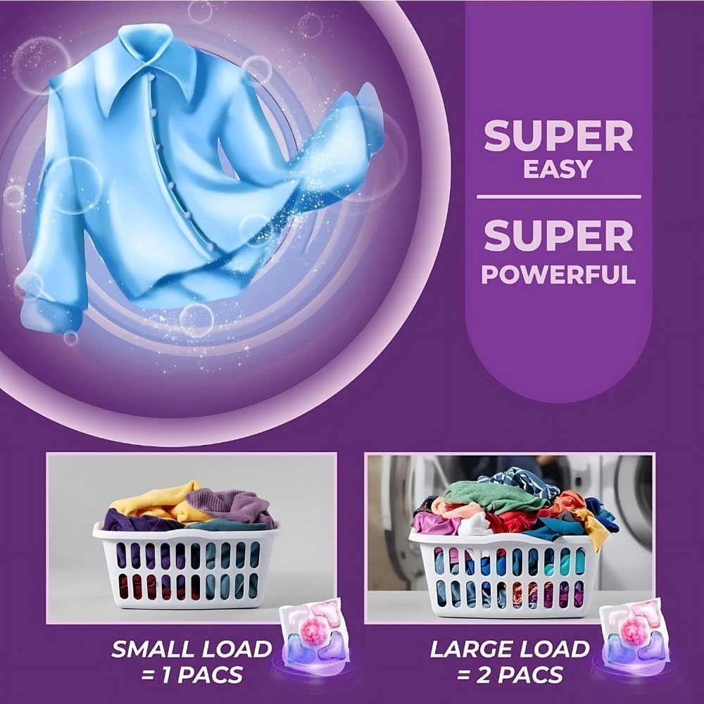 Laundry Pods – All-in-1 Stain Removal, Brightening, Softening & Fresh Aroma | Pack Of 30 Pcs