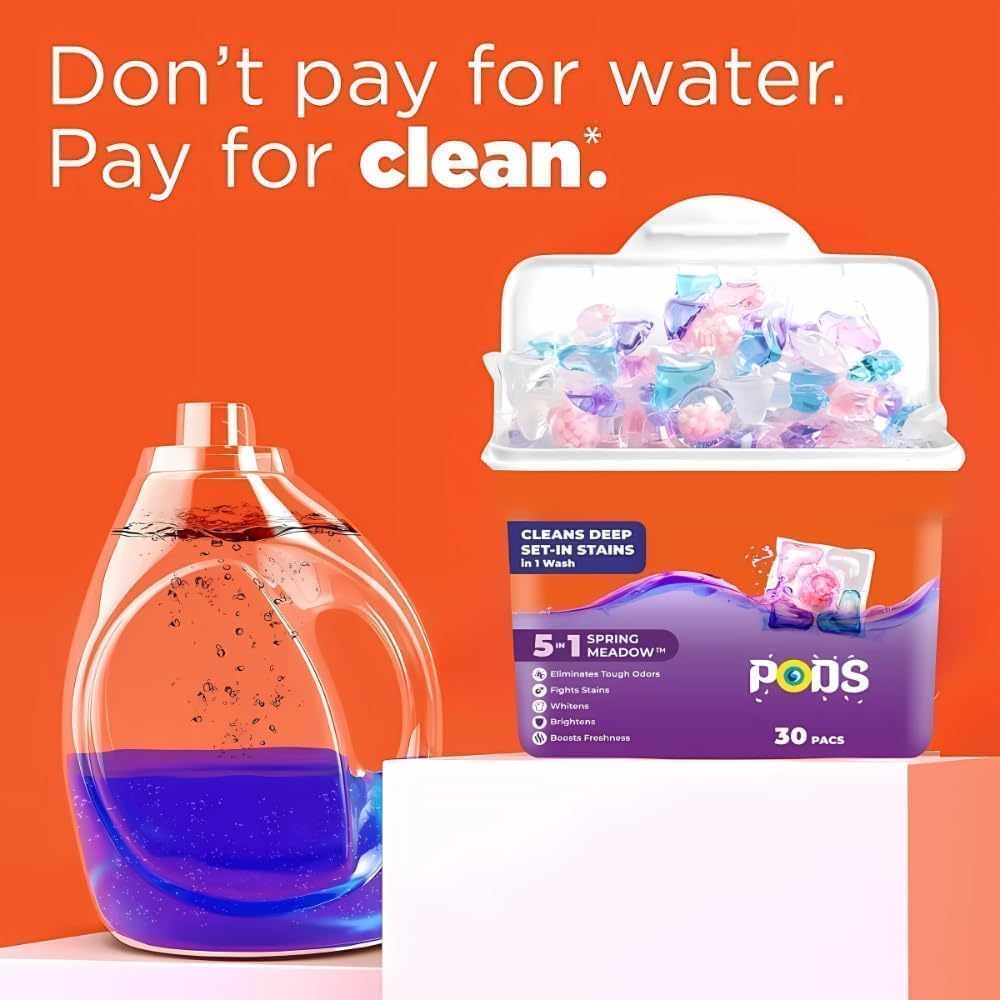Laundry Pods – All-in-1 Stain Removal, Brightening, Softening & Fresh Aroma | Pack Of 30 Pcs