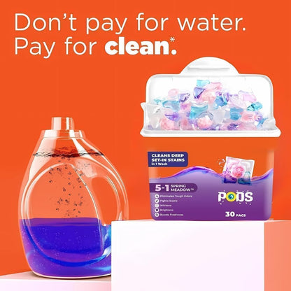 Laundry Pods – All-in-1 Stain Removal, Brightening, Softening & Fresh Aroma | Pack Of 30 Pcs