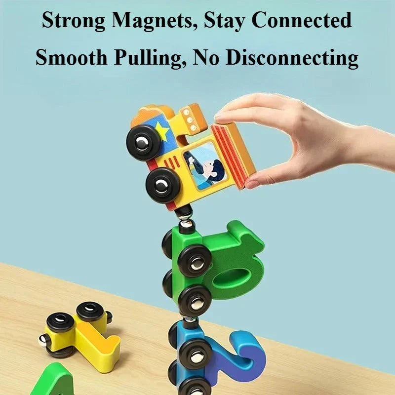 Vedaniya Educational Wooden Magnetic 1–10 Number Train – Learn Through Play