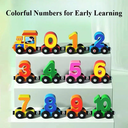 Vedaniya Educational Wooden Magnetic 1–10 Number Train – Learn Through Play