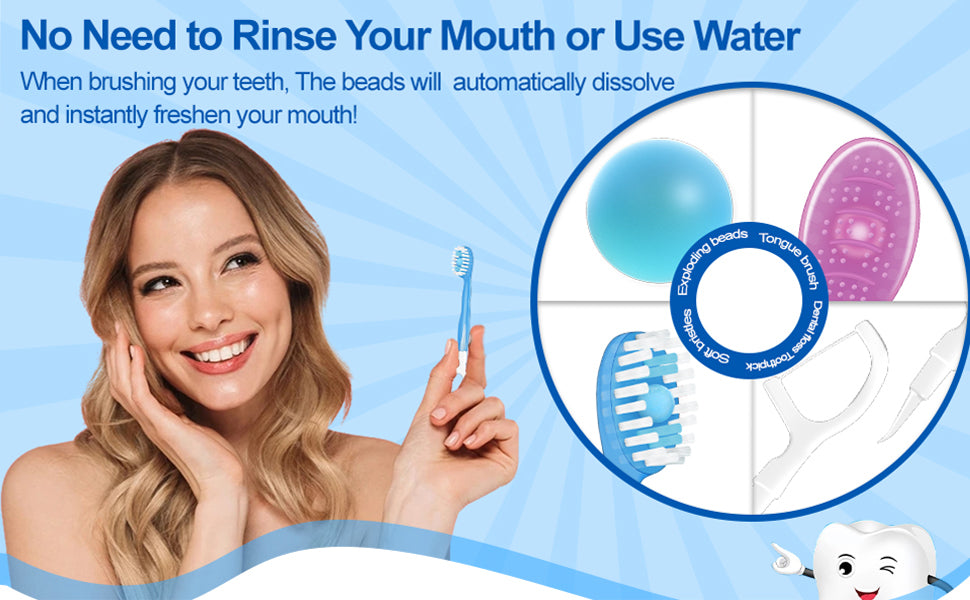 5-in-1 Pre-Pasted Mini-Travel Toothbrushes | Pack OF 5 pcs